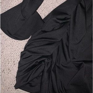 Shoulder Less Black Dress